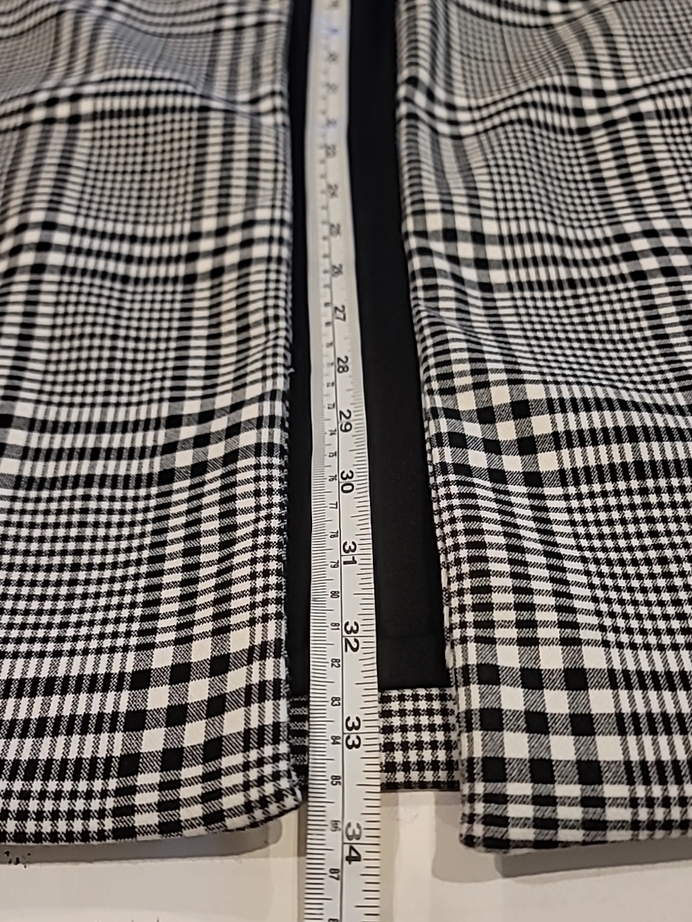 Carolina Belle Glen Plaid Top Coat Black White Large - Picture 12 of 15